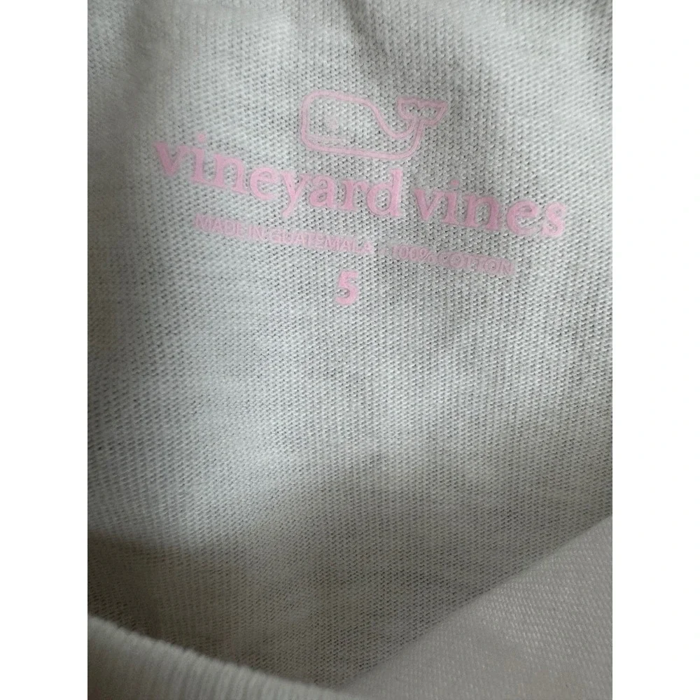 Vineyard Vines Girls White Candy Cane Bow Long Sleeve Shirt Christmas Size 5 NWT